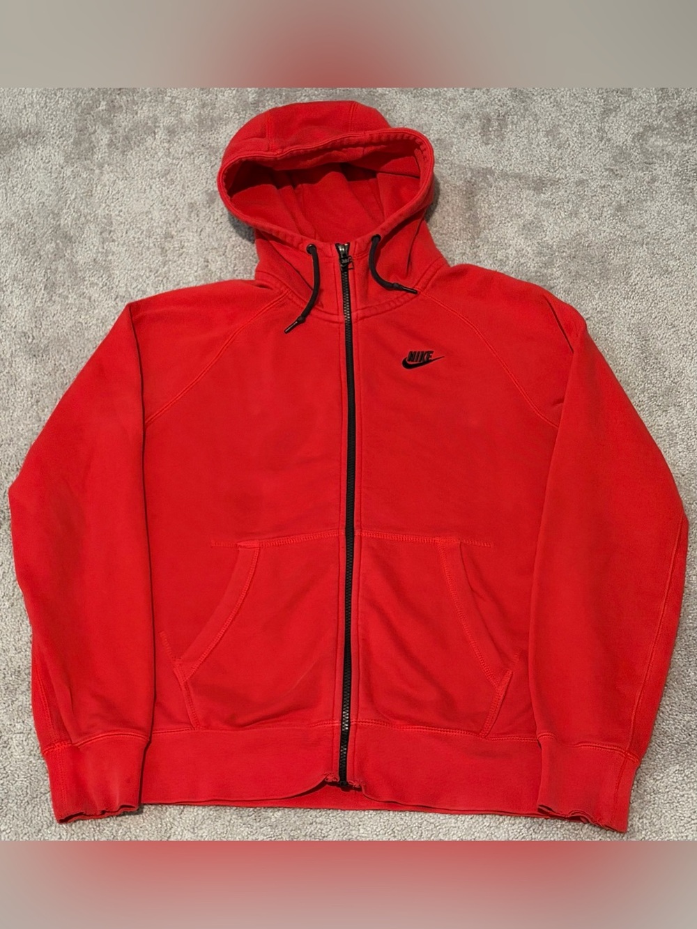 Y2K Nike Sportswear Zip Up Red Hoodie Size Medium Red Tag
